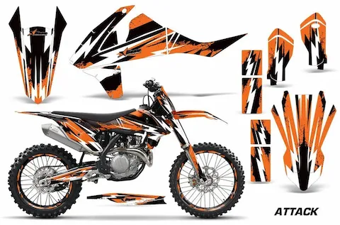 KTM SX-F dirt bike with the Attack graphic kit